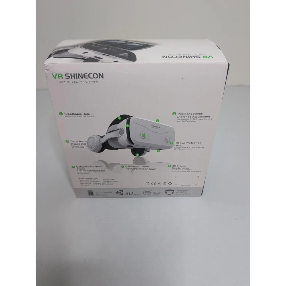 VR Shinecon Virtual Reality Glasses White SC-GI5E